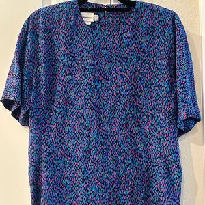 Vintage 1980s Prophecy Abstract Graphic Blouse | Made in USA | Size 12